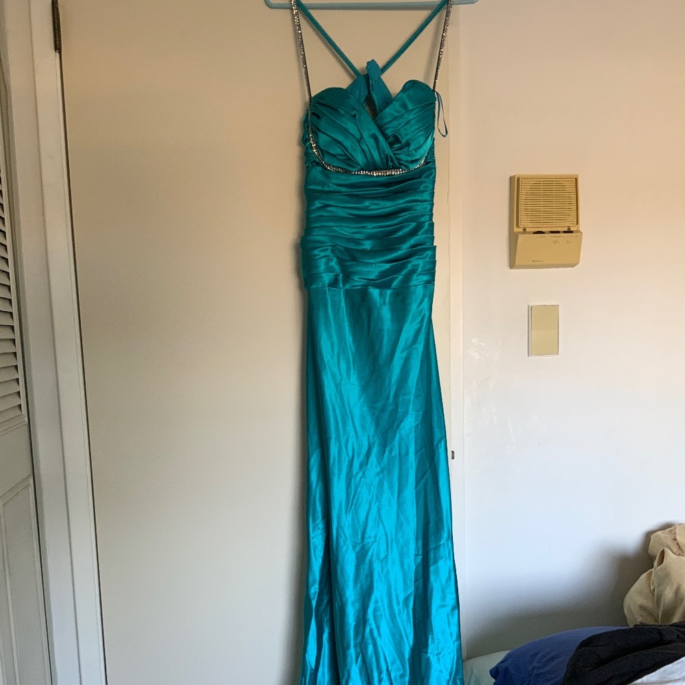 Teal prom dress